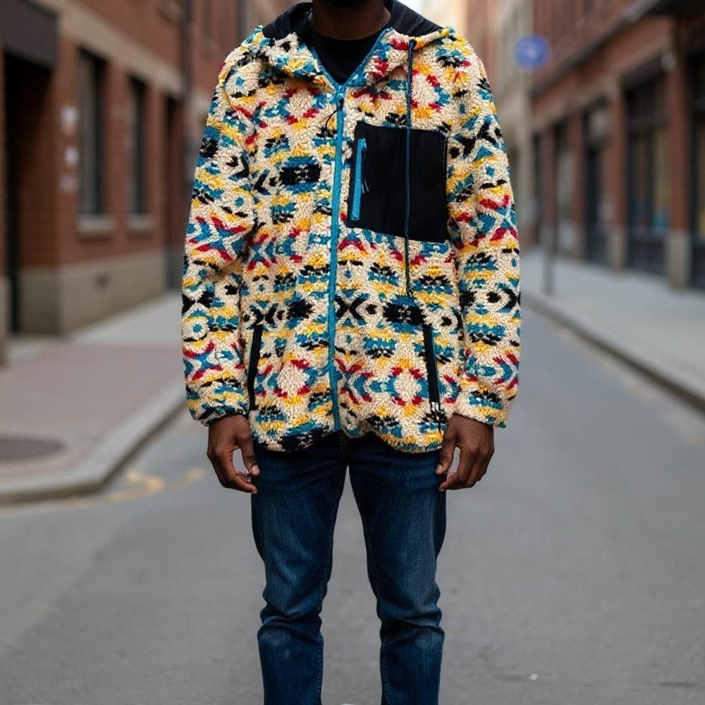 Dravus multicolor hoodie, Sherpa
